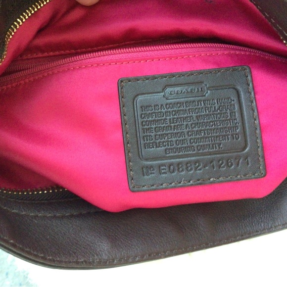 Coach Zoe Full Grain Cowhide Leather Hobo Deep Chocolate Brown Brass Hardware - Picture 10 of 14